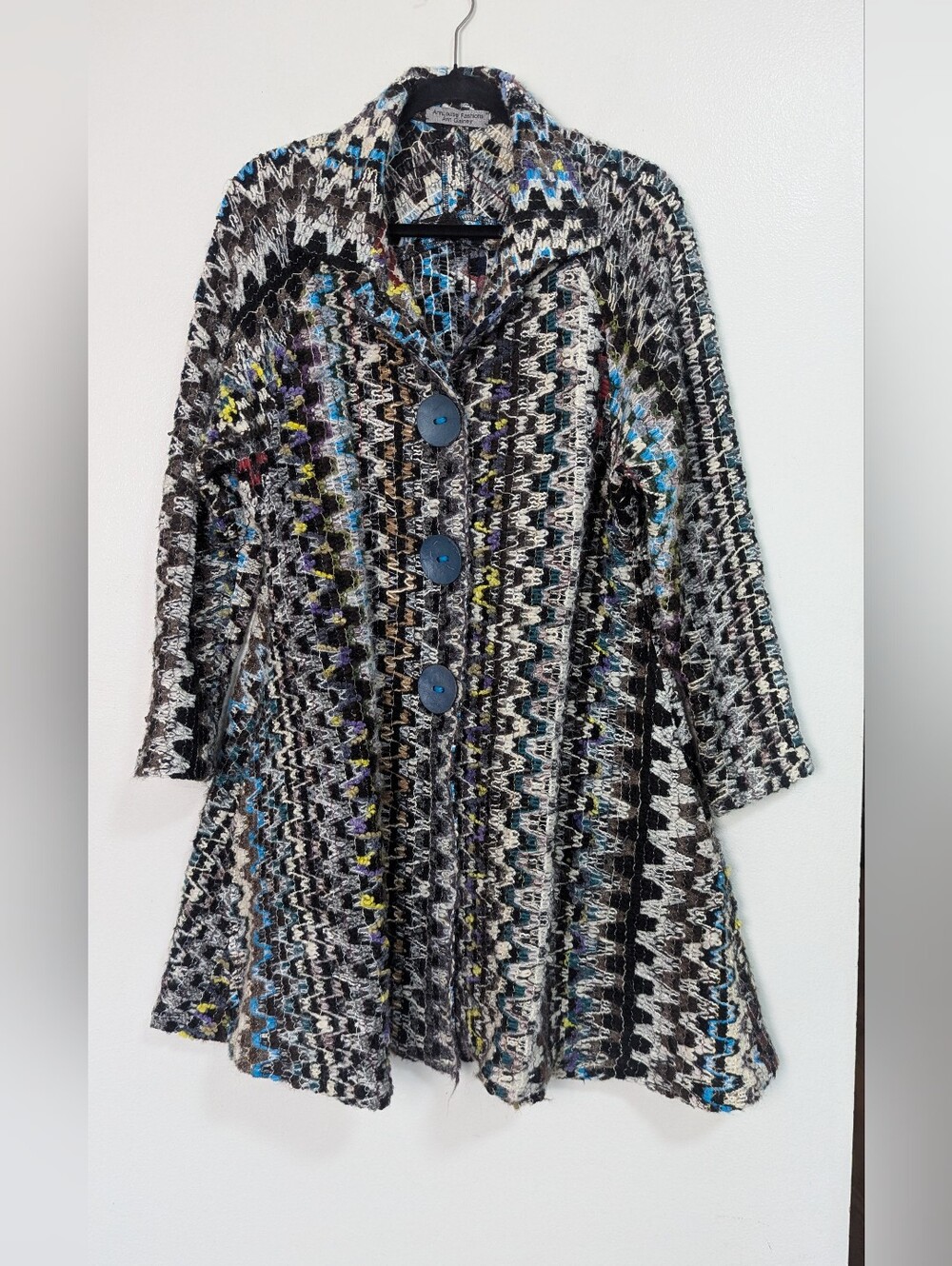 Ann Louise Fashions Ann Gainey Textured Art To Wear Multicolored Jacket Large